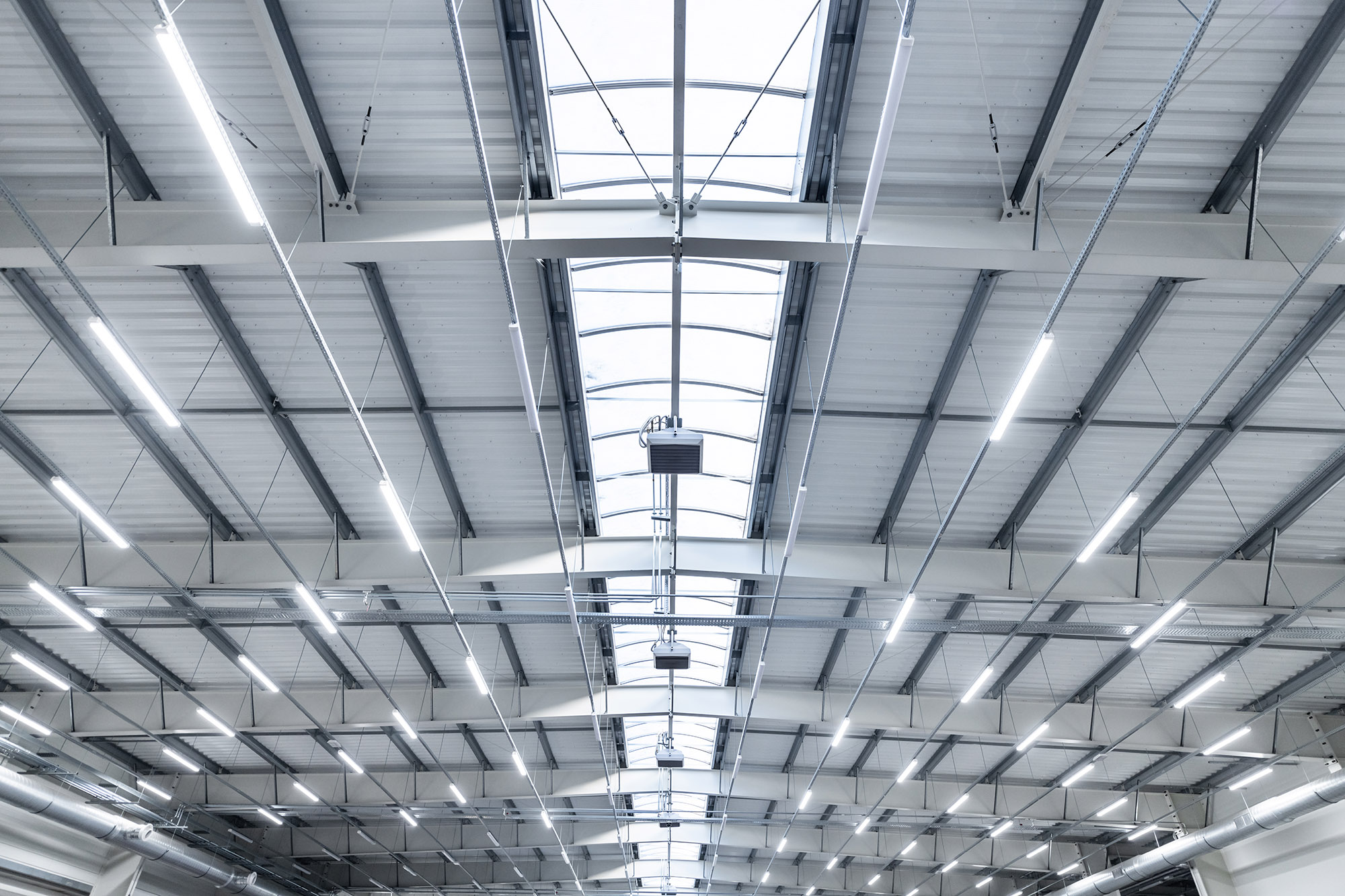 large industrial hall - transport warehouse - modern LED lightin large industrial hall - transport warehouse - modern LED lightin