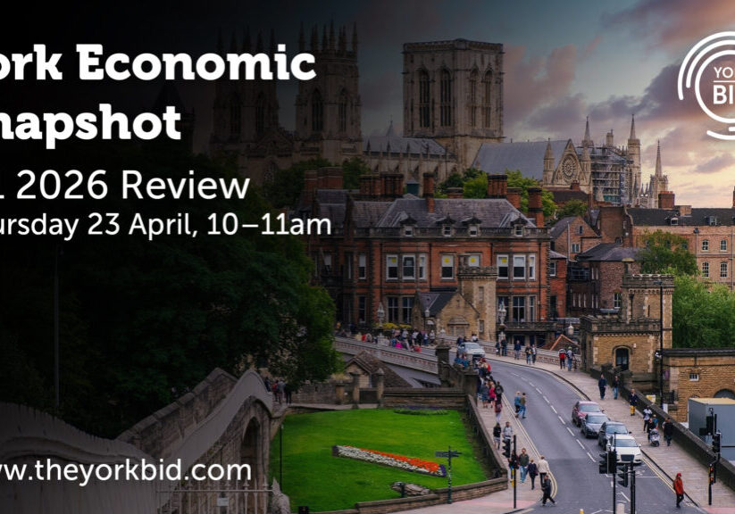 The city of York, its medieval wall and the York Minster at sunset